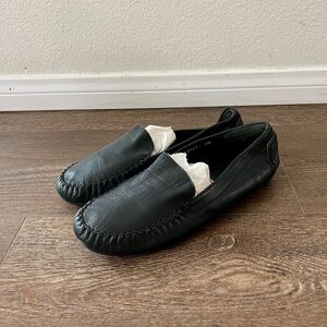Elegant Black Leather Slip-On Loafers